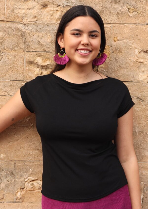 Wide Neck Mod Top Black - Image 3