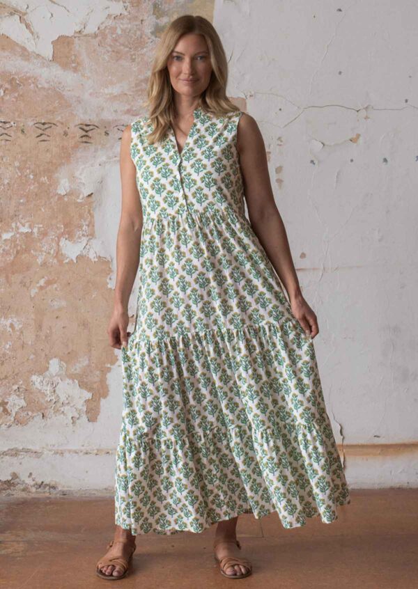 Boho Tiered Maxi Dress Buttercup - Image 2