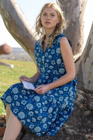 Ember Midi Dress Blue Meadow