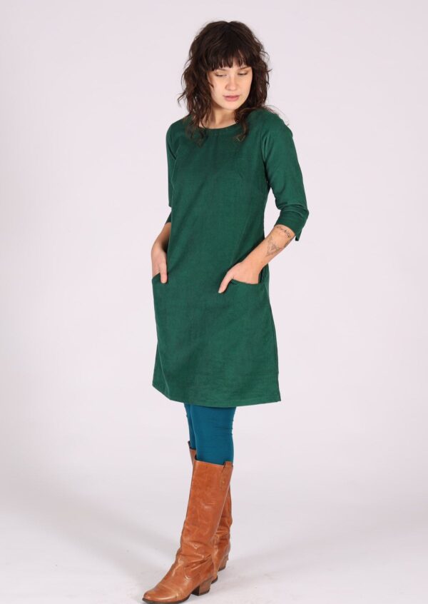Corduroy Dress Hunter Green - Image 6