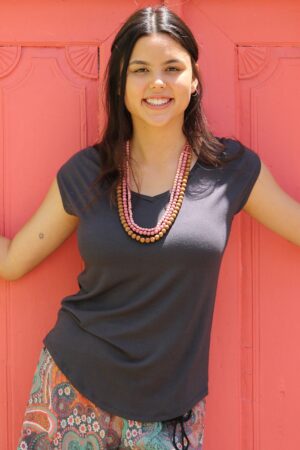 Simple Top V-neck Dark Grey
