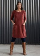 Corduroy Dress Burnt Henna