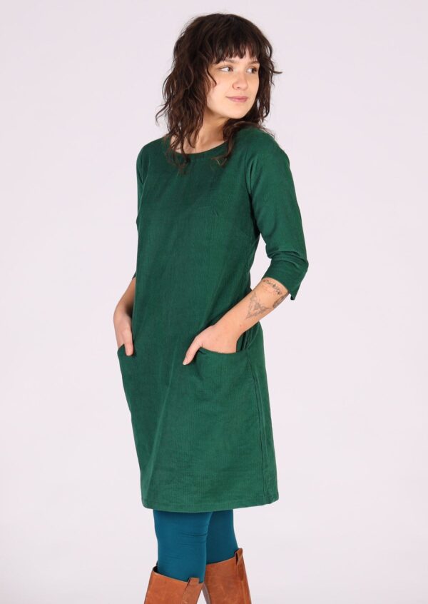 Corduroy Dress Hunter Green - Image 3