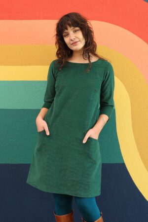Corduroy Dress Hunter Green