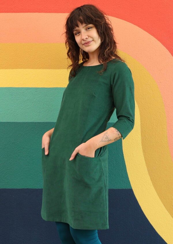Corduroy Dress Hunter Green - Image 4