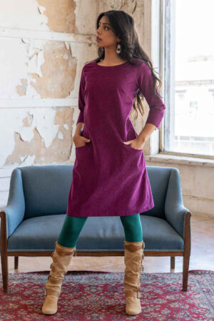 Corduroy Dress Plum Caspia