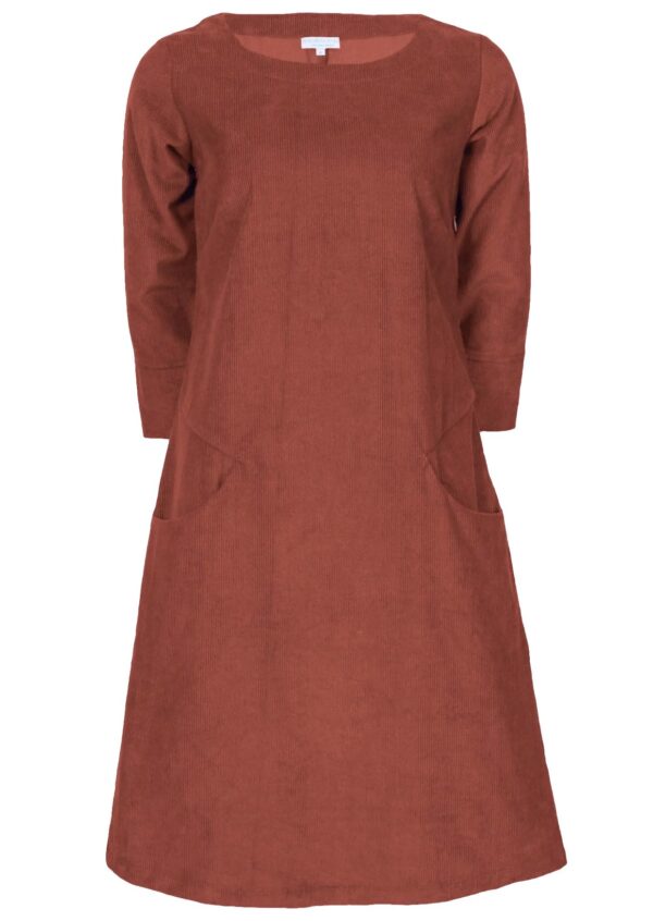 Corduroy Dress Burnt Henna - Image 9