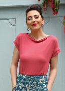 Wide Neck Mod Top Rose Pink