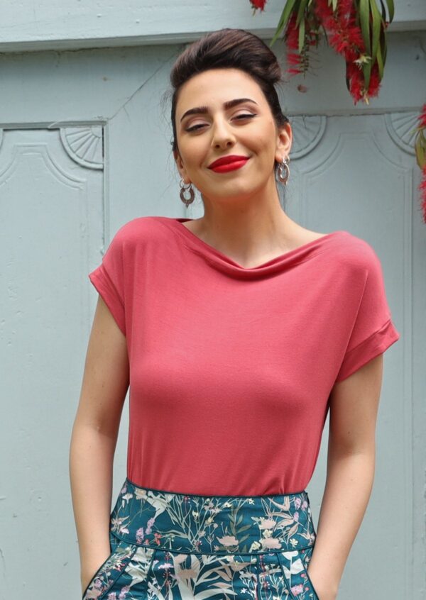 Wide Neck Mod Top Rose Pink - Image 2