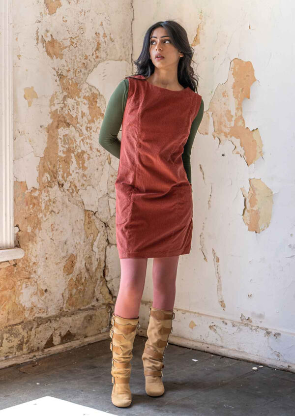 Pocket Corduroy Tunic Burnt Henna - Image 3