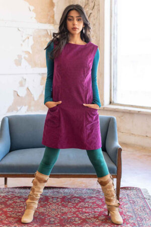Pocket Corduroy Tunic Plum Caspia