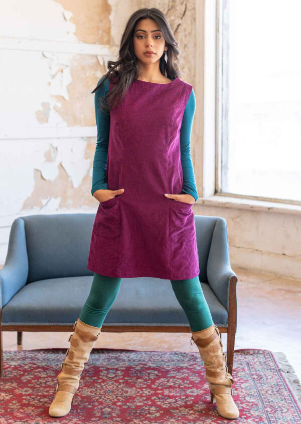Pocket Corduroy Tunic Plum Caspia