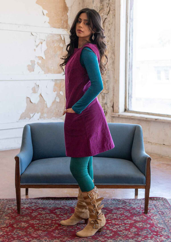 Pocket Corduroy Tunic Plum Caspia - Image 2