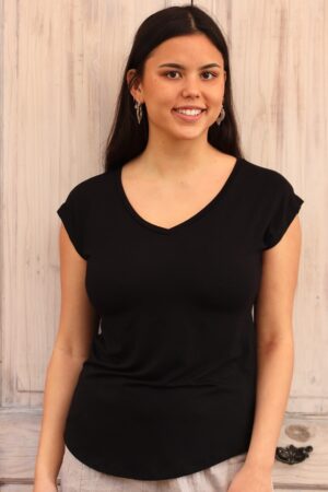 Simple Top V-neck Black