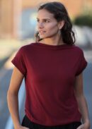 Wide Neck Mod Top Maroon