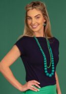 Wide Neck Mod Top Navy Blue