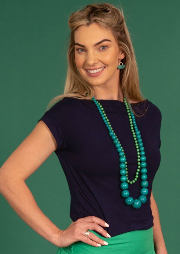 Wide Neck Mod Top Navy Blue - Image 4