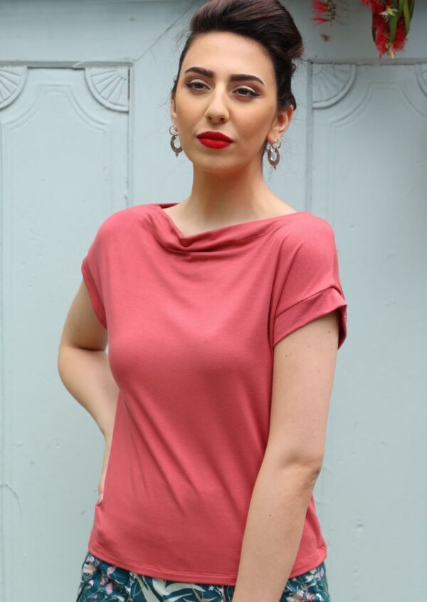 Wide Neck Mod Top Rose Pink - Image 4
