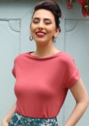 Wide Neck Mod Top Rose Pink