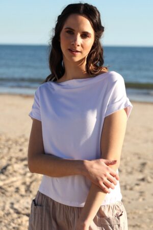 Wide Neck Mod Top White