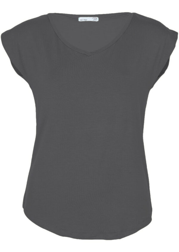 Simple Top V-neck Dark Grey - Image 3