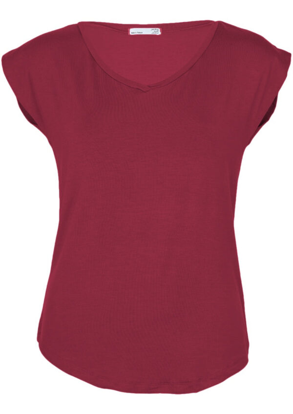 Simple Top V-neck Maroon - Image 5