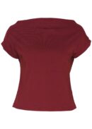 Wide Neck Mod Top Maroon