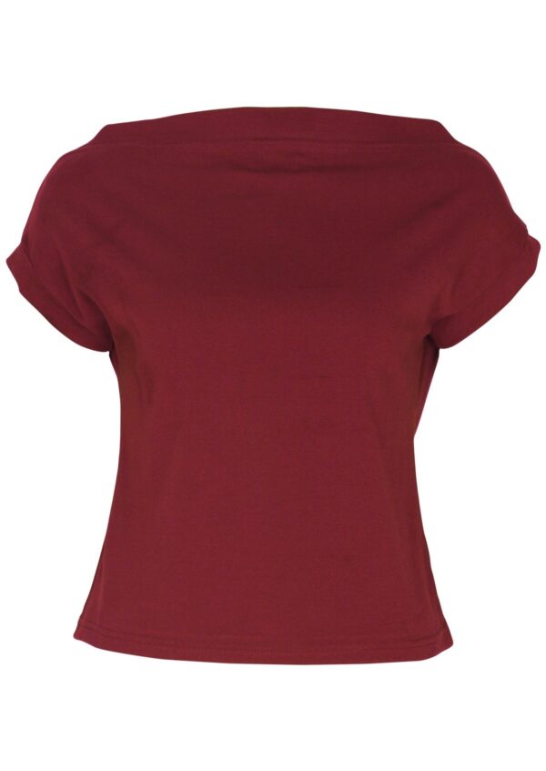 Wide Neck Mod Top Maroon - Image 5