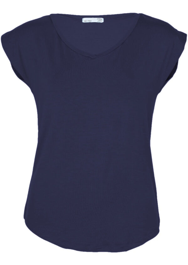 Simple Top V-neck Navy Blue - Image 7
