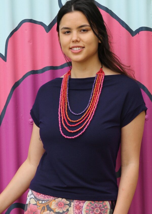Wide Neck Mod Top Navy Blue - Image 2