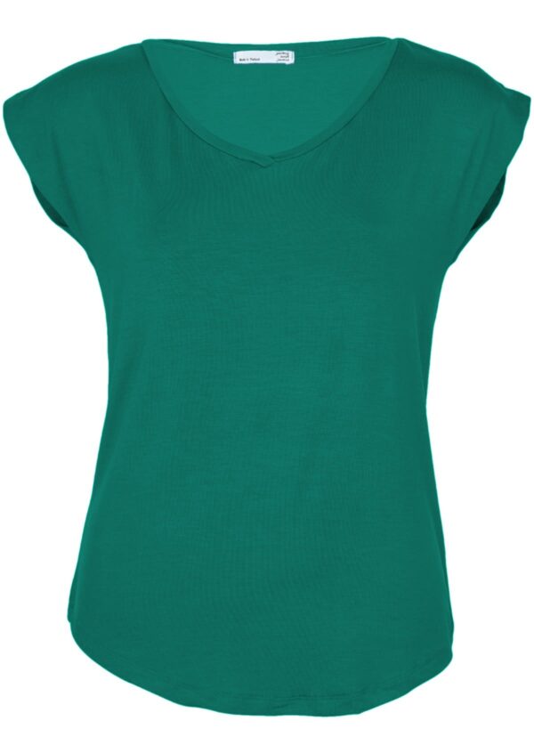 Simple Top V-neck Jade Green - Image 4